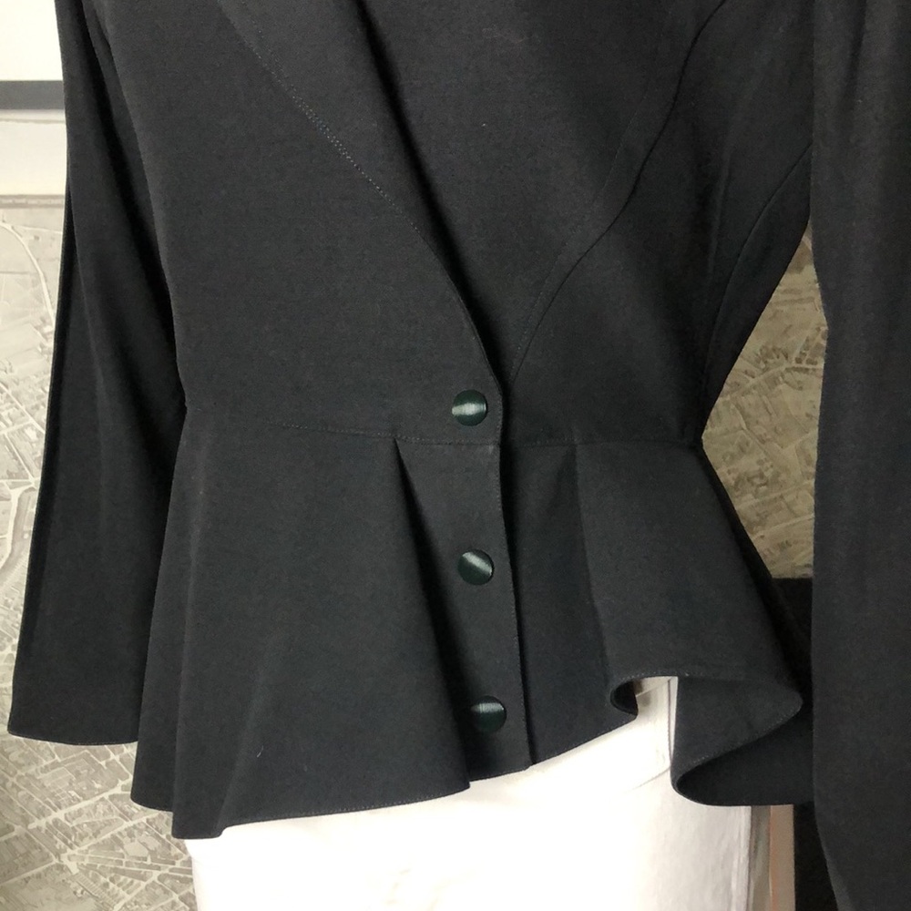 MUGLER Black Women's Tailored Peplum Jacket Size 40 - Picture 3 of 16